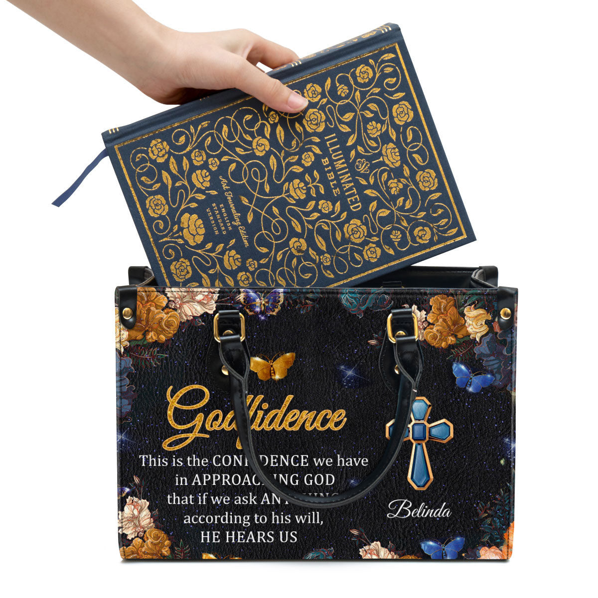 This Is The Confidence We Have In Approaching God Personalized Leather Bag For Women - Religious Gifts For Women