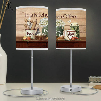 This Kitchen Offers Food White Flower Kitchen Utensils Table Lamp Art - Bible Verse Lamp Art - Room Decor Christian