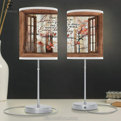 Those We Love Don't Go Away Red Cardinal Wooden Windows Table Lamp For Bedroom - Bible Verse Table Lamp - Religious Room Decor
