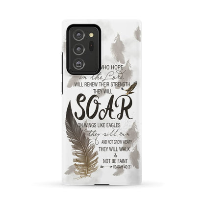 Those Who Hope In The Lord Isaiah 4031 Feather Phone Case - Bible Verse Phone Cases- Iphone Samsung Cases Christian