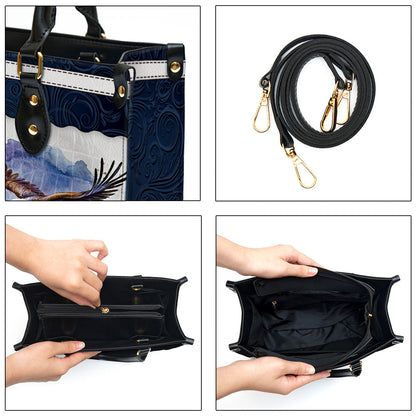 Those Who Hope In The Lord Will Renew Their Strength Leather Bag - Custom Name Eagle Leather Handbag - Christian Gifts For Women