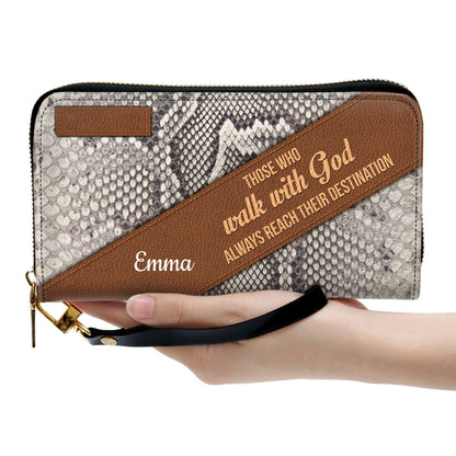 Those Who Walk With God Always Reach Their Destination Clutch Purse For Women - Personalized Name - Christian Gifts For Women