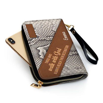 Those Who Walk With God Always Reach Their Destination Clutch Purse For Women - Personalized Name - Christian Gifts For Women
