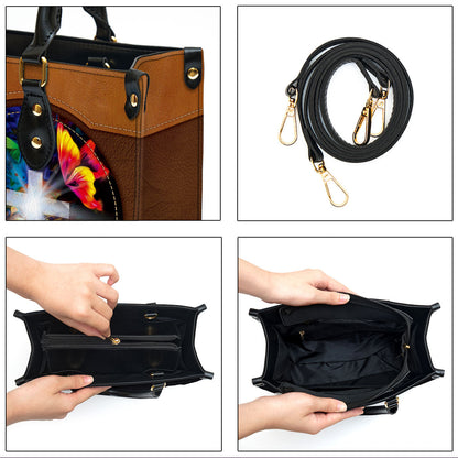 Those Who Walk With God Always Reach Their Destination Personalized Cross Leather Handbag