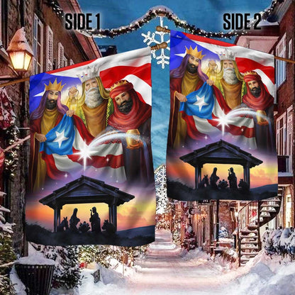 Three Kings, Three Wise Men, Nativity Of Jesus, Puerto Rico Flag - Outdoor House Flags - Decorative Flags