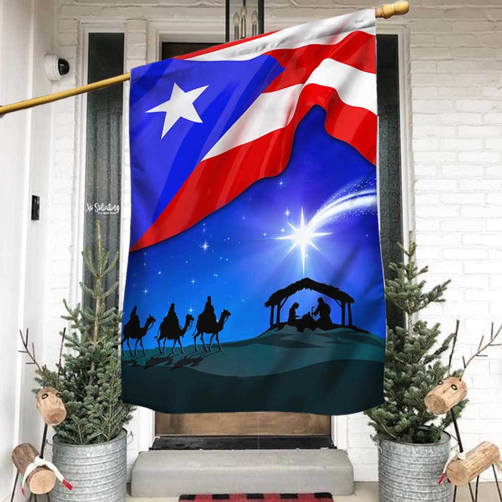 Three Kings Three Wise Men Nativity of Jesus Puerto Rico Flag - Outdoor House Flags - Decorative Flags