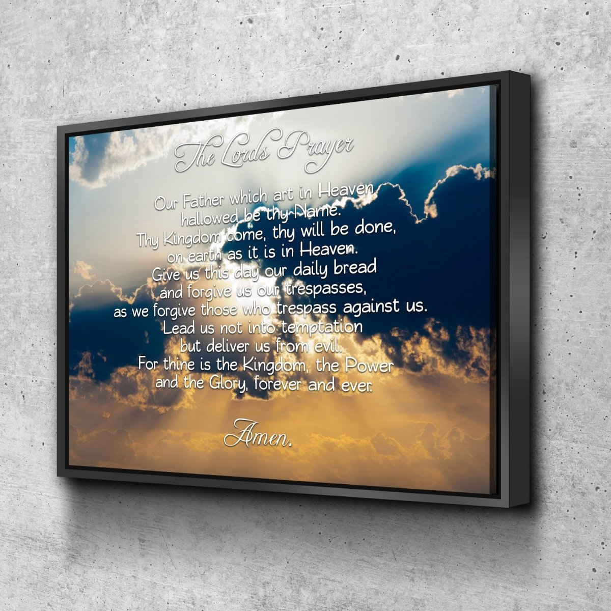 Through Clouds & The Lords Prayer Wall Art - Christian Canvas Wall Art