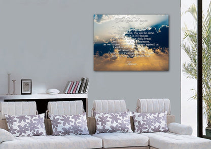 Through Clouds & The Lords Prayer Wall Art - Christian Canvas Wall Art
