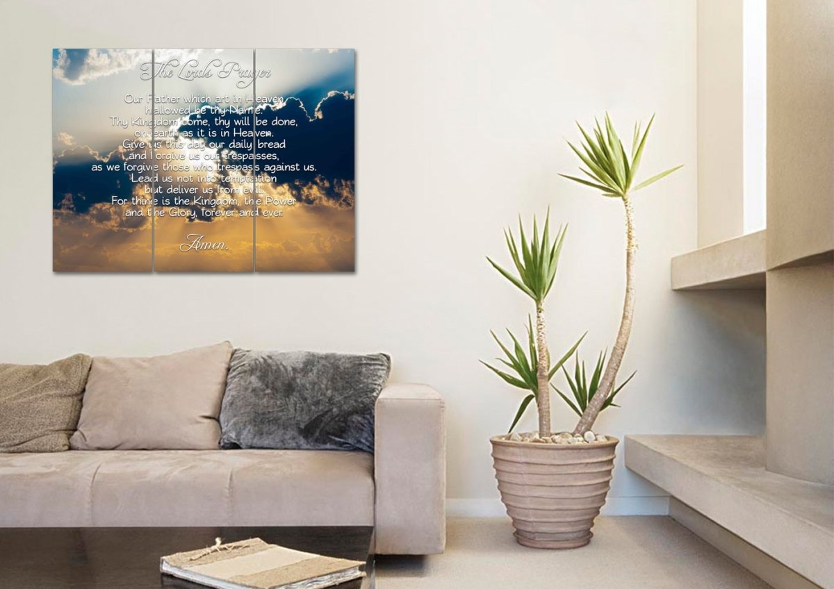 Through Clouds & The Lords Prayer Wall Art - Christian Canvas Wall Art