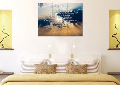 Through Clouds & The Lords Prayer Wall Art - Christian Canvas Wall Art