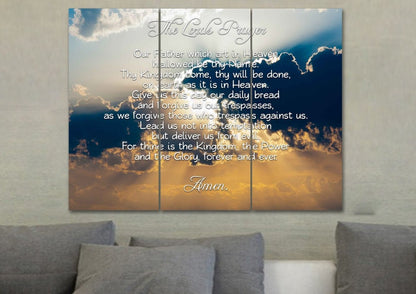 Through Clouds & The Lords Prayer Wall Art - Christian Canvas Wall Art