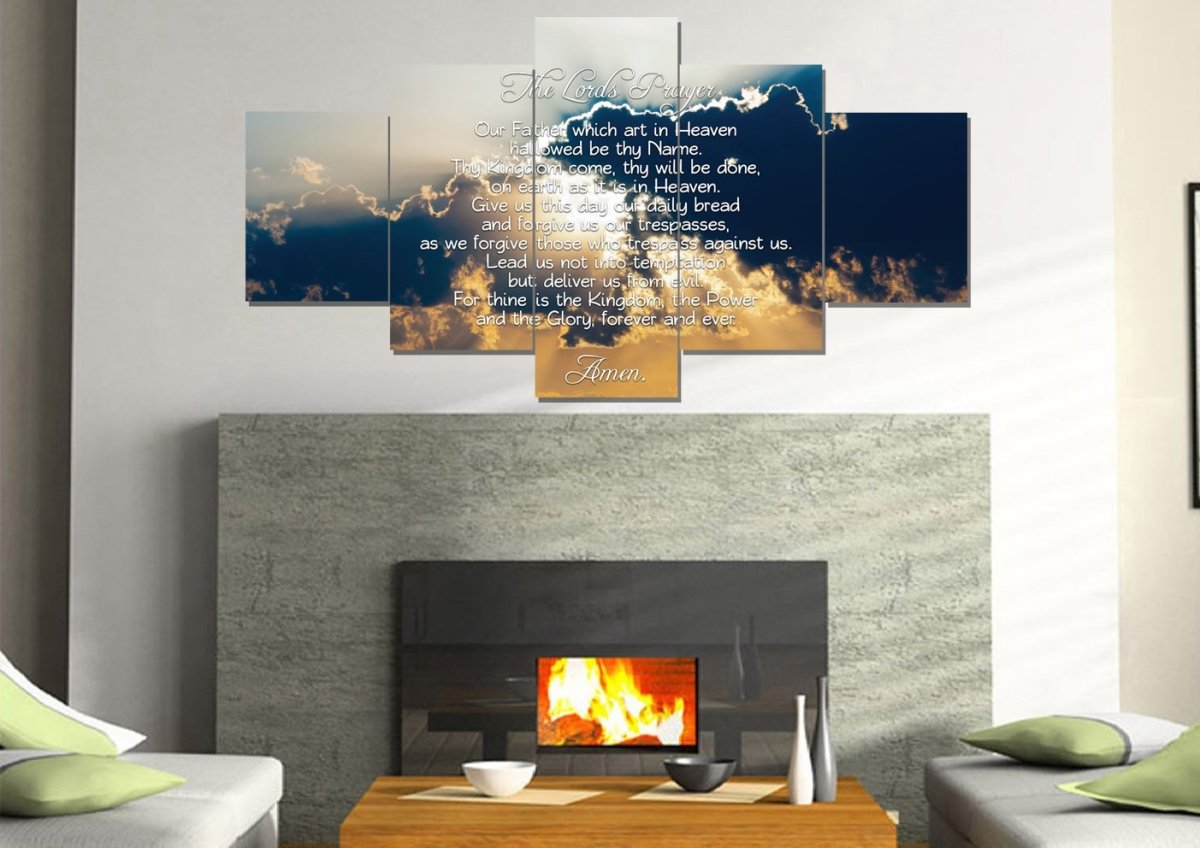 Through Clouds & The Lords Prayer Wall Art - Christian Canvas Wall Art