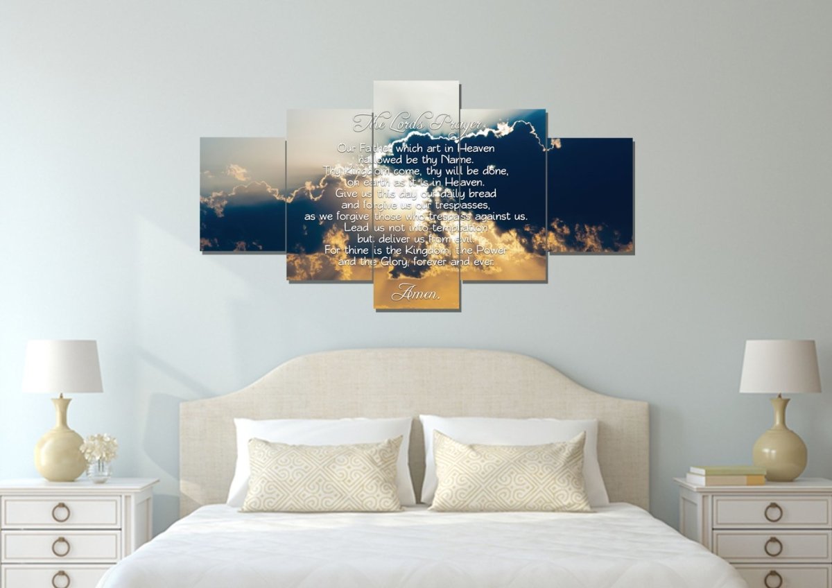 Through Clouds & The Lords Prayer Wall Art - Christian Canvas Wall Art