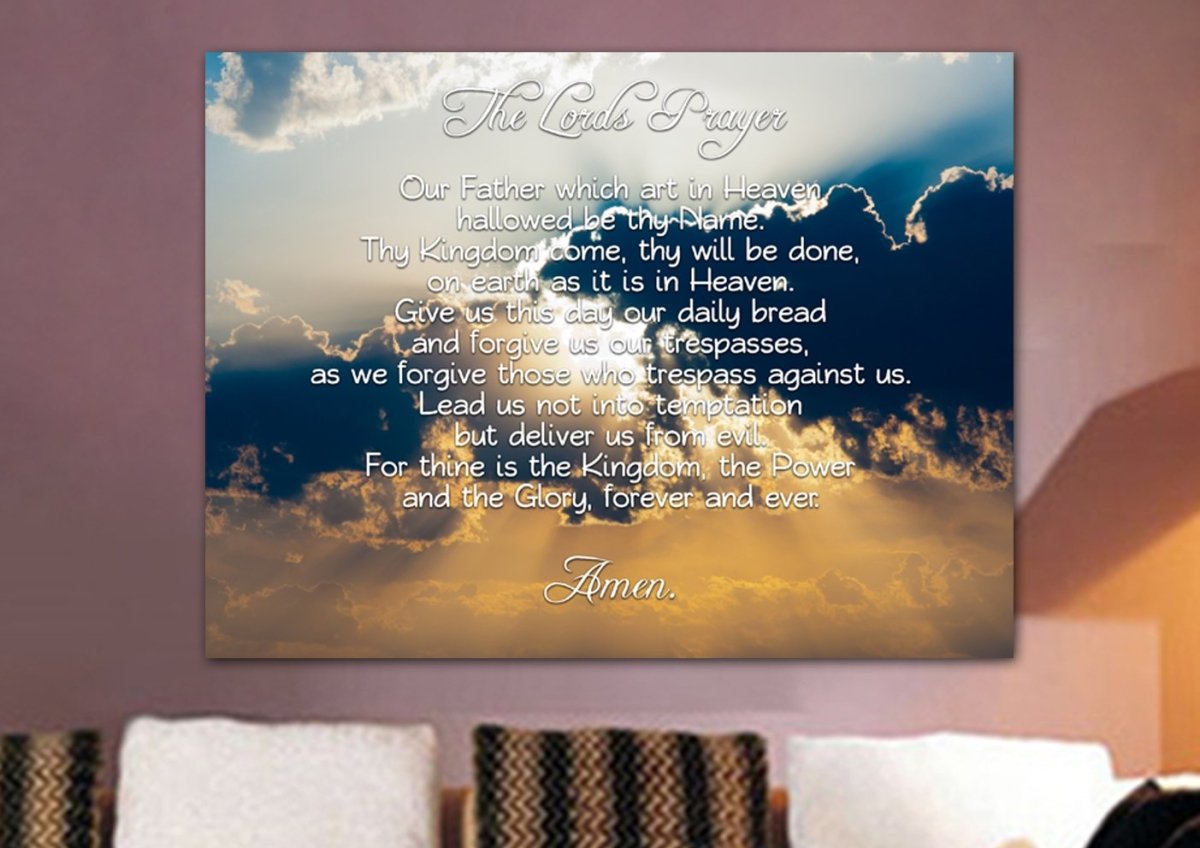 Through Clouds & The Lords Prayer Wall Art - Christian Canvas Wall Art