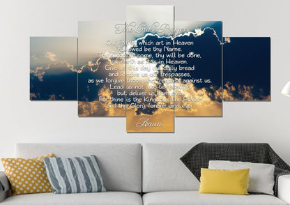 Through Clouds & The Lords Prayer Wall Art - Christian Canvas Wall Art
