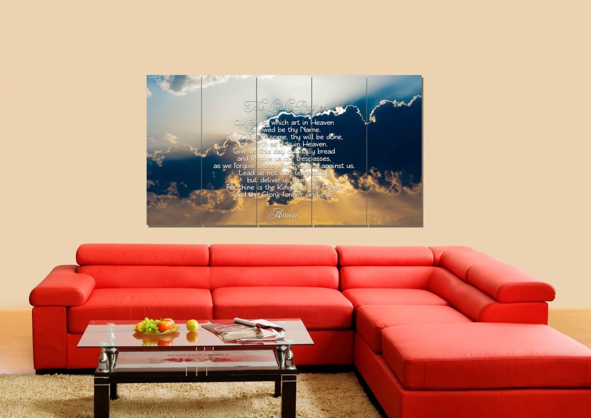 Through Clouds & The Lords Prayer Wall Art - Christian Canvas Wall Art