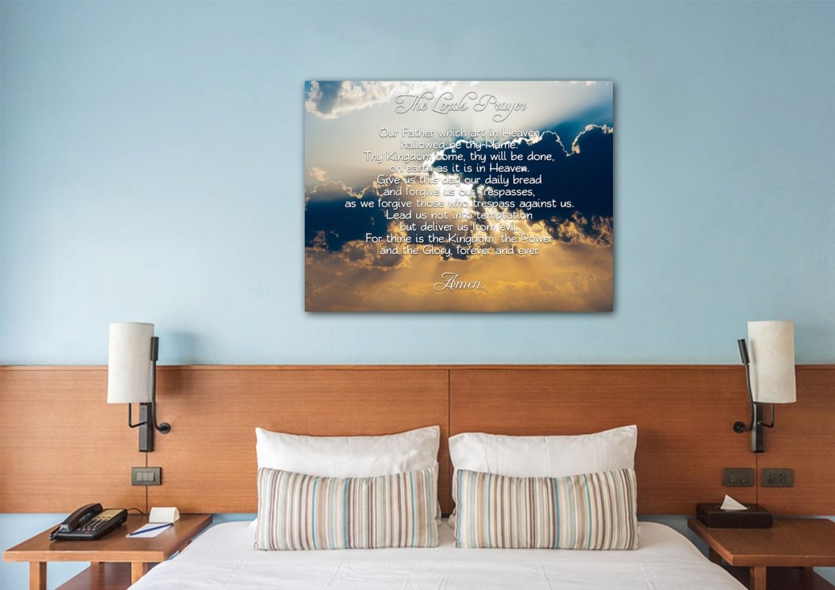 Through Clouds & The Lords Prayer Wall Art - Christian Canvas Wall Art