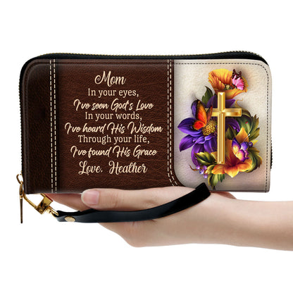 Through Your Life, I’ve Found His Grace Awesome Clutch Purse For Women - Personalized Name - Christian Gifts For Women