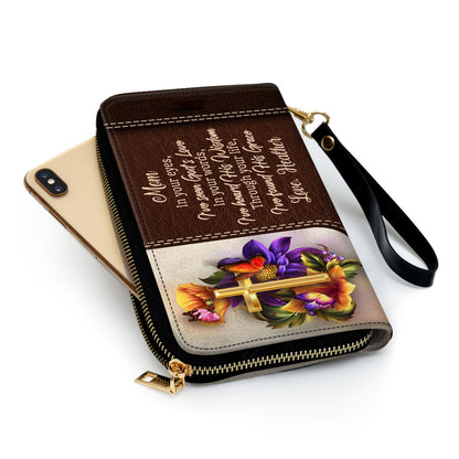 Through Your Life, I’ve Found His Grace Awesome Clutch Purse For Women - Personalized Name - Christian Gifts For Women