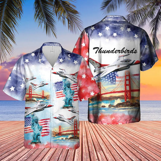 Thunderbirds Usaf Air Show 4th Of July Hawaiian Shirt - Beachwear For Men - Best Hawaiian Shirts