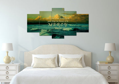 Titus 35 He Saved Us Because Of His Mercy Wall Art Canvas Print - Christian Canvas Wall Art