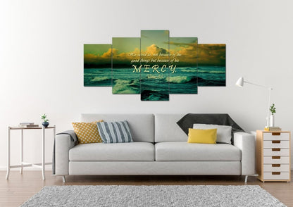 Titus 35 He Saved Us Because Of His Mercy Wall Art Canvas Print - Christian Canvas Wall Art