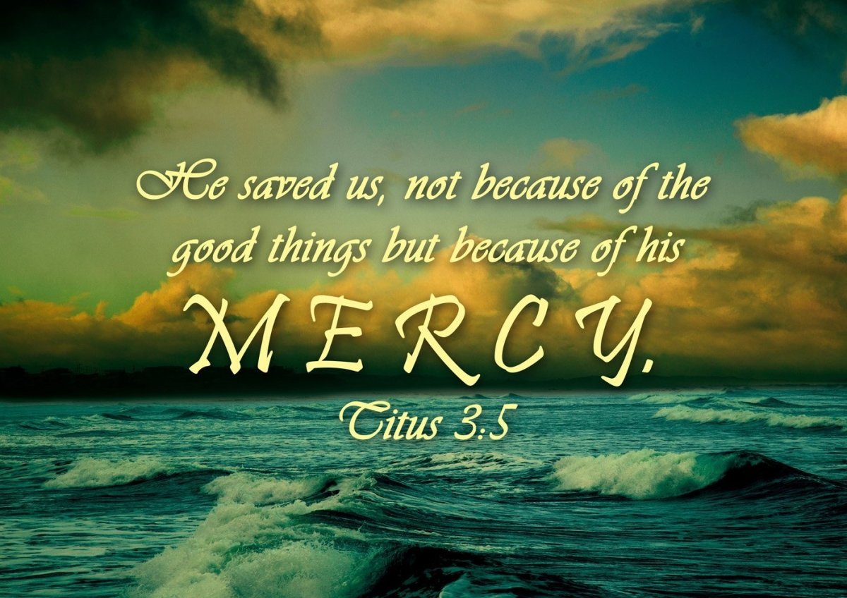 Titus 35 He Saved Us Because Of His Mercy Wall Art Canvas Print - Christian Canvas Wall Art