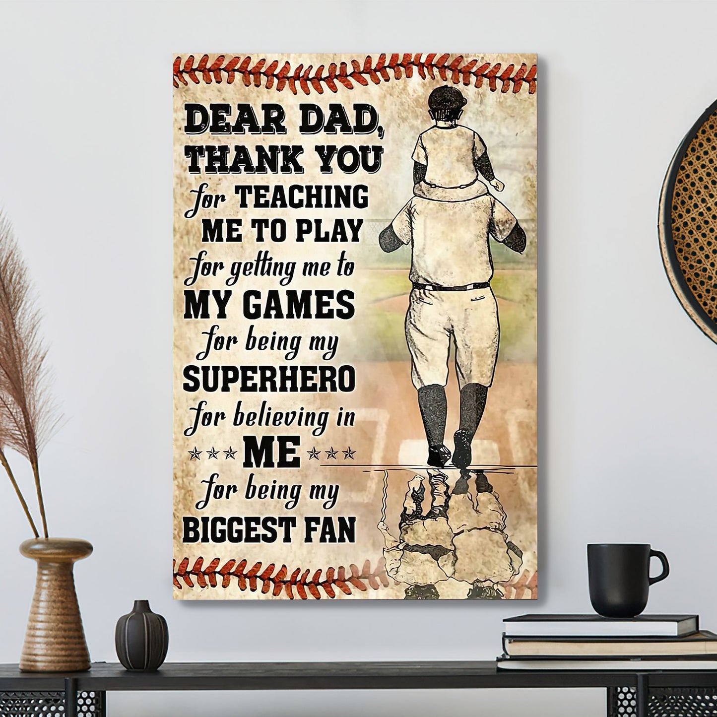 To My Dad - Baseball Father And Son Poster - Father's Day Canvas - Best Gift For Fathers Day - Ciaocustom