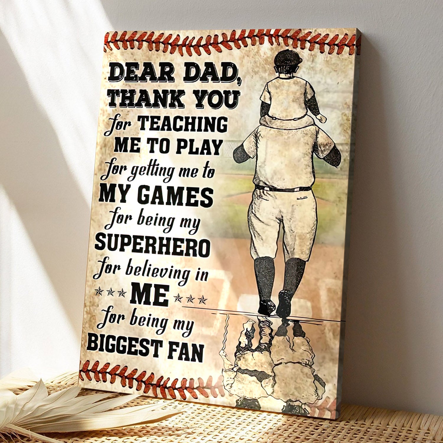 To My Dad - Baseball Father And Son Poster - Father's Day Canvas - Best Gift For Fathers Day - Ciaocustom