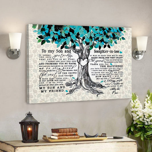 To My Son And Daughter In Law - Family Tree Canvas - Best Gift For Son - Ciaocustom