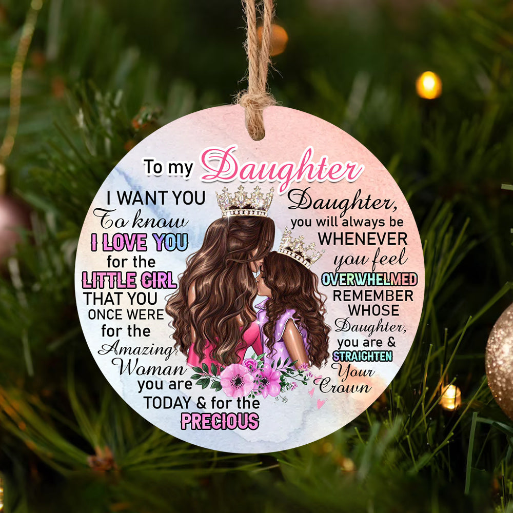 To Daughter Ceramic Circle Ornament - Decorative Ornament - Christmas Ornament