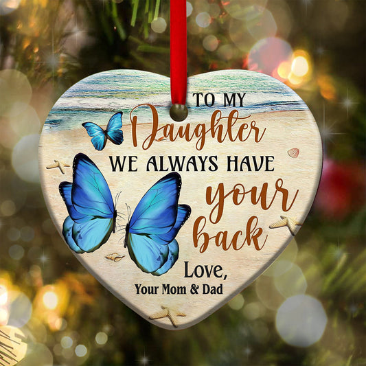 To My Daughter 4 Heart Ceramic Ornament - Christmas Ornament - Christmas Gift