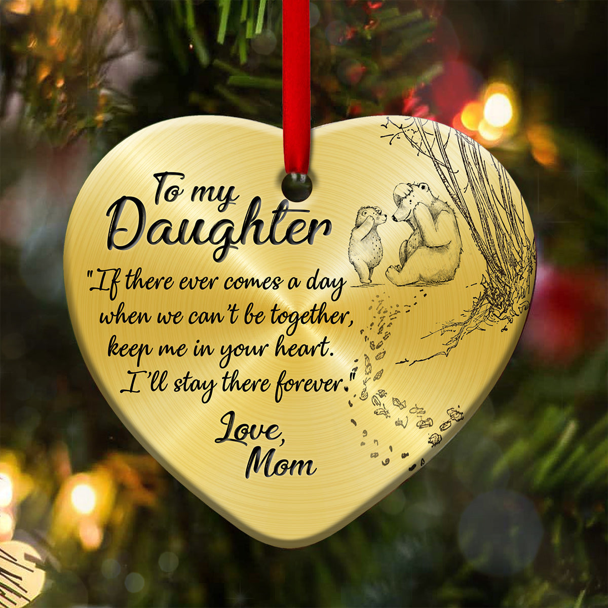 To My Daughter 8 Heart Ceramic Ornament - Christmas Ornament - Christmas Gift