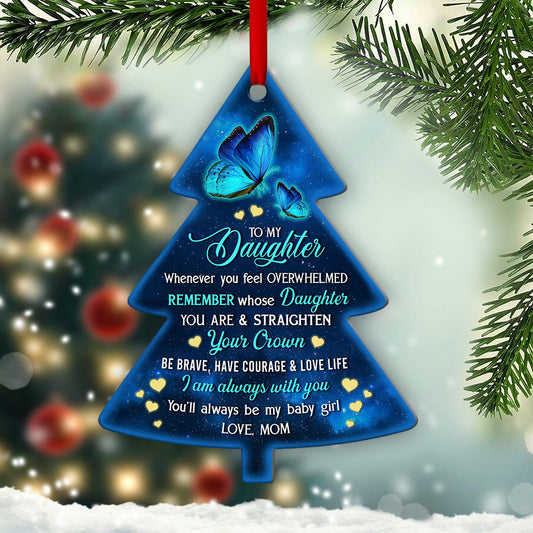 To My Daughter Butterfly Tree Shaped Ornament - Christmas Ornament - Ciaocustom