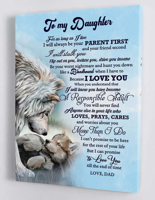 To My Daughter Canvas Wall Art - Gift For Daughter From Dad Framed Canvas 3