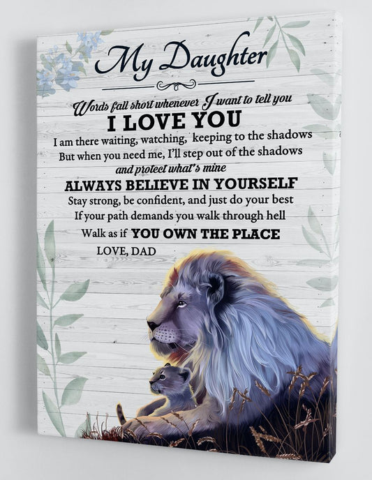 To My Daughter Canvas Wall Art - Gift For Daughter From Dad Framed Canvas 4