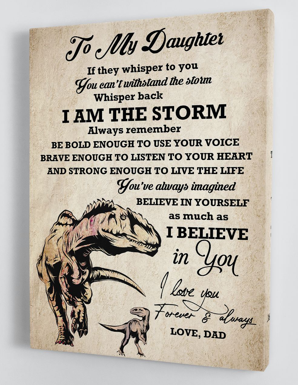 To My Daughter Canvas Wall Art - Gift For Daughter From Dad Framed Canvas 5