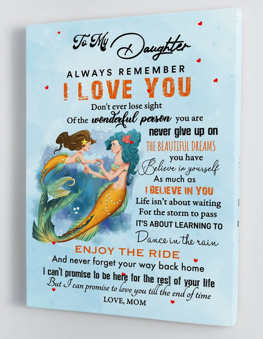 To My Daughter Canvas Wall Art - Gift For Daughter From Mom Framed Canvas 12
