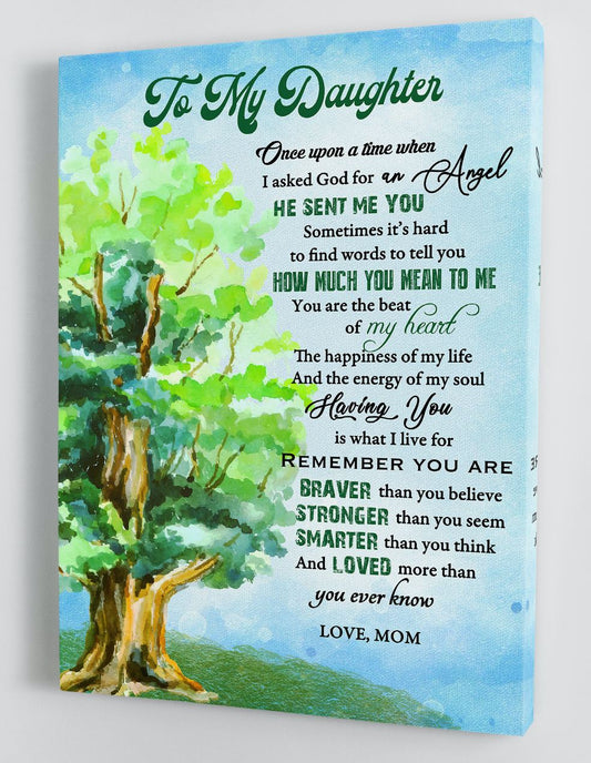 To My Daughter Canvas Wall Art - Gift For Daughter From Mom Framed Canvas 18
