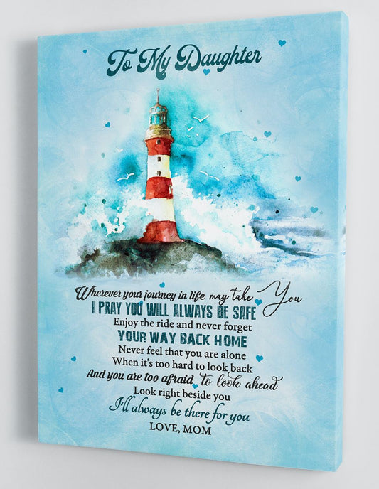 To My Daughter Canvas Wall Art - Gift For Daughter From Mom Framed Canvas 22