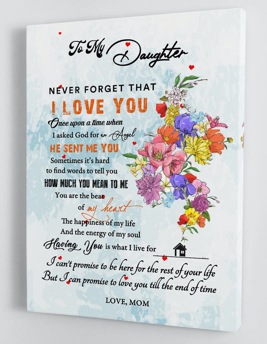To My Daughter Canvas Wall Art - Gift For Daughter From Mom Framed Canvas 24