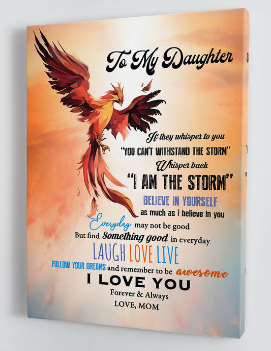 To My Daughter Canvas Wall Art - Gift For Daughter From Mom Framed Canvas 26