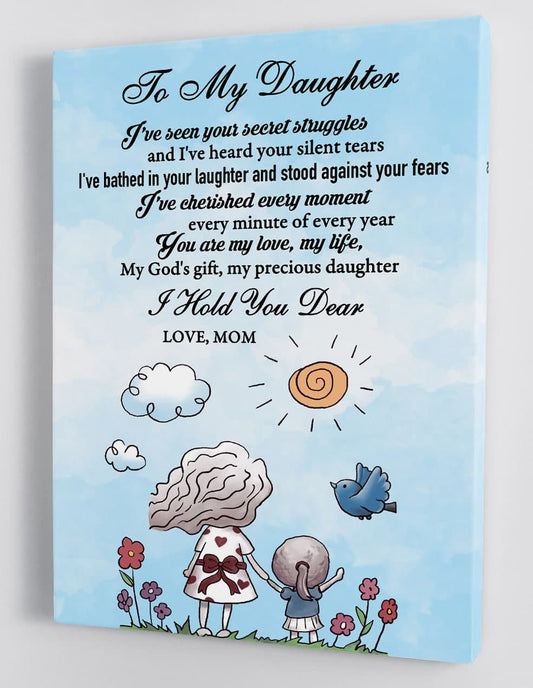 To My Daughter Canvas Wall Art - Gift For Daughter From Mom Framed Canvas 28