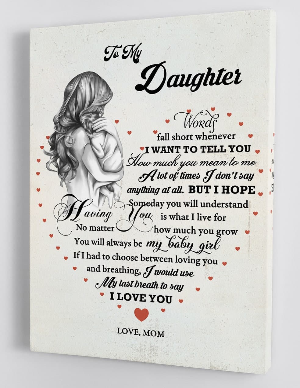 To My Daughter Canvas Wall Art - Gift For Daughter From Mom Framed Canvas 34