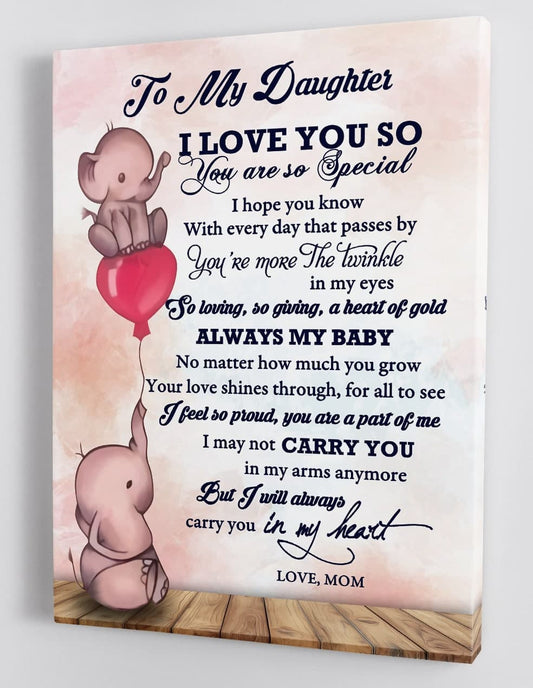 To My Daughter Canvas Wall Art - Gift For Daughter From Mom Framed Canvas 36
