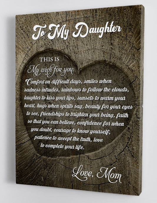 To My Daughter Canvas Wall Art - Gift For Daughter From Mom Framed Canvas 40