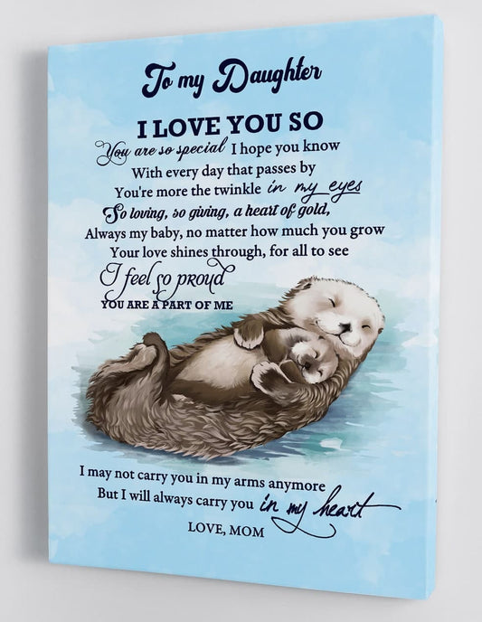 To My Daughter Canvas Wall Art - Gift For Daughter From Mom Framed Canvas 42