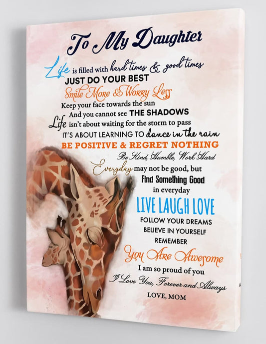 To My Daughter Canvas Wall Art - Gift For Daughter From Mom Framed Canvas 44
