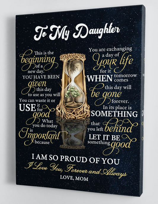 To My Daughter Canvas Wall Art - Gift For Daughter From Mom Framed Canvas 50