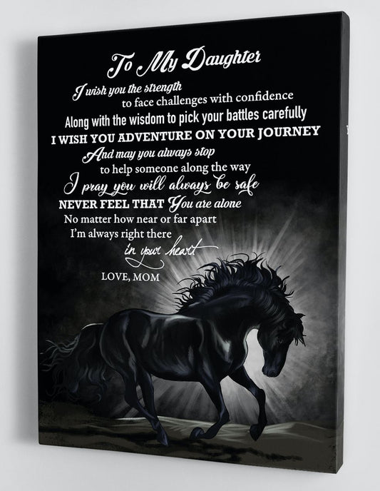 To My Daughter Canvas Wall Art - Gift For Daughter From Mom Framed Canvas 52